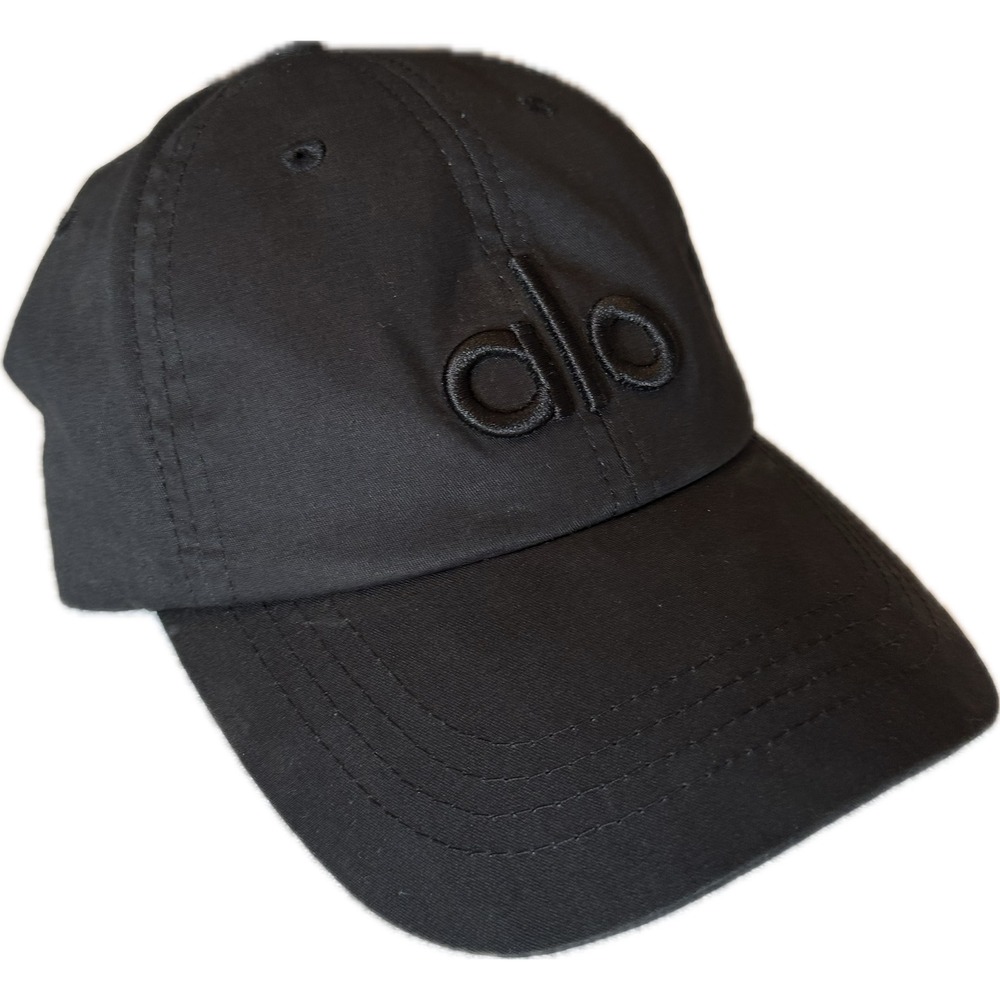 Alo Yoga Off-Duty Cap Black Tonal Logo Adjustable Baseball Hat - Picture 2 of 4